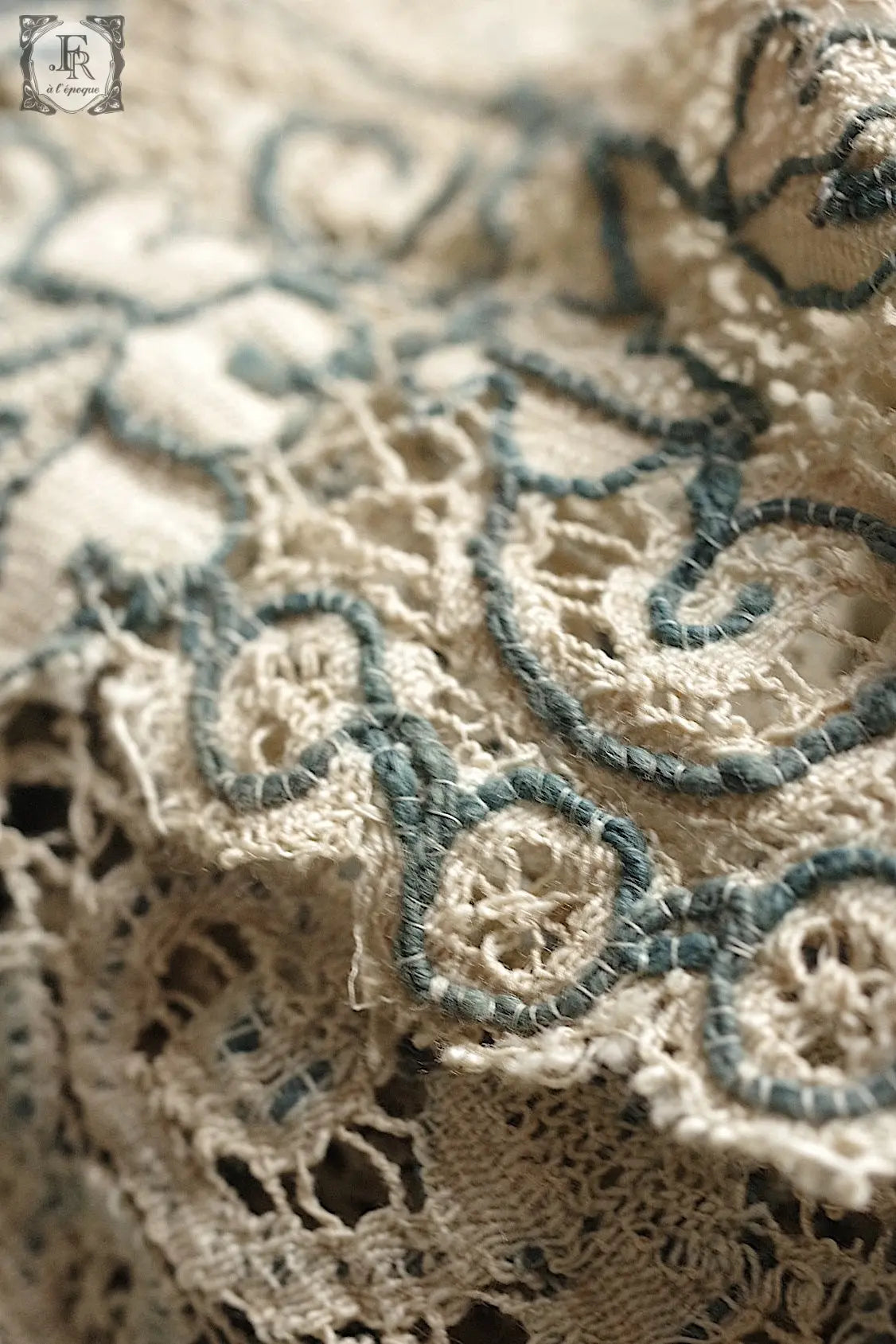 アンティークレース dentelle ancienne antique lace 236cm .FR a l'epoque