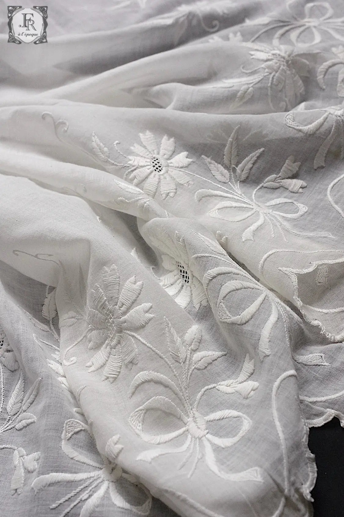 アンティーク刺繍レース生地 dentelle antique 素材用1 .FR a l'epoque