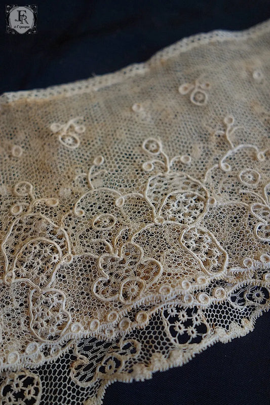 アンティークレース dentelle antique アランソン 144cm 61cm .FR a l'epoque