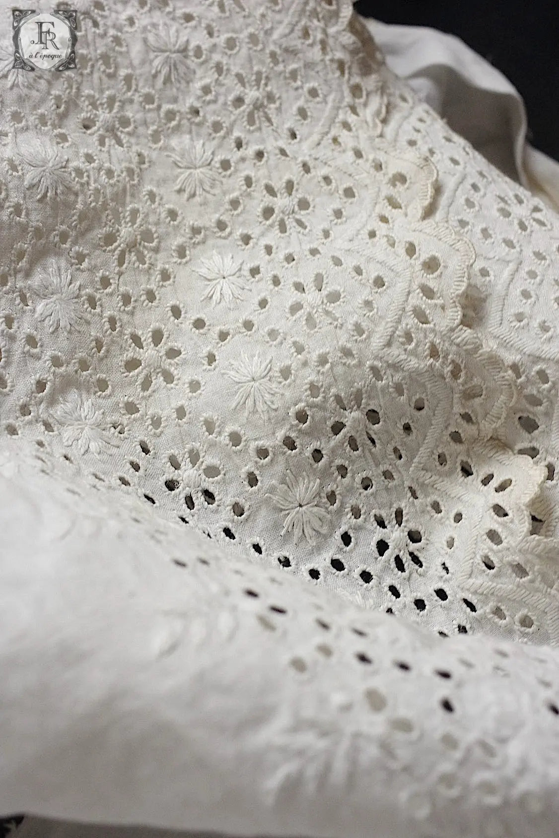 アンティークレース dentelle antique カットワーク204cm .FR a l'epoque