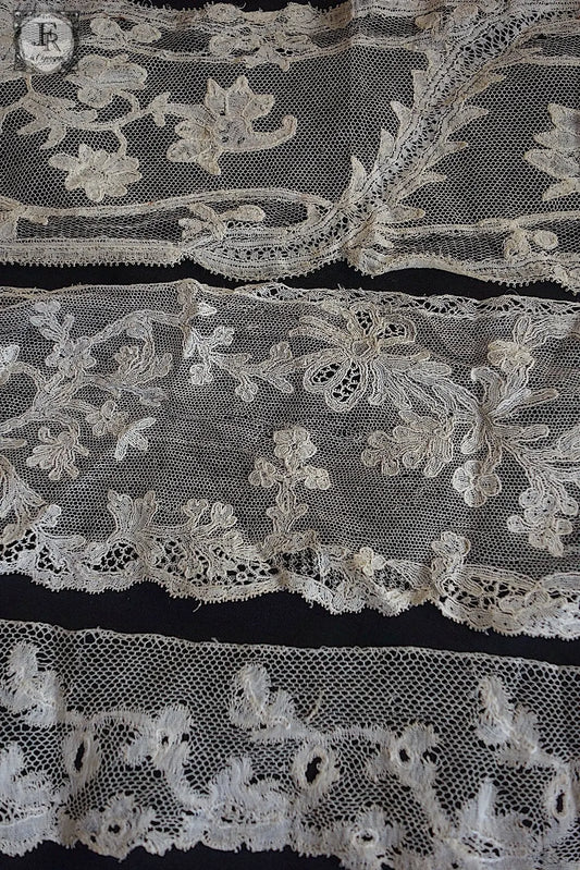 アンティークレース dentelle antique デュシェス バンシュ 76cm 47cm 85cm .FR a l'epoque