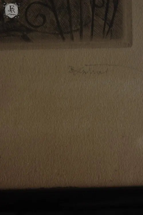 gravure アンティーク 版画 額入り カフェ .FR A Ll'EPOQUE