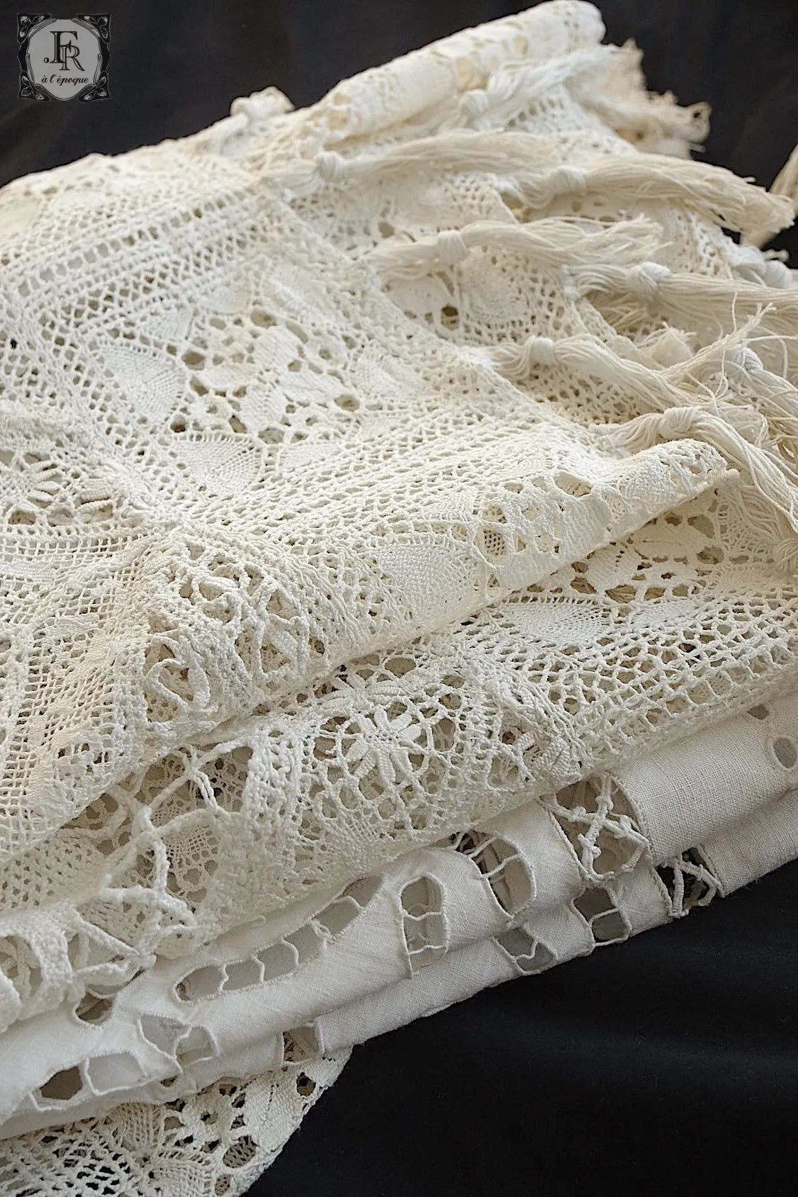 アンティークカーテン linge de maison 4枚セット .FR a l'epoque