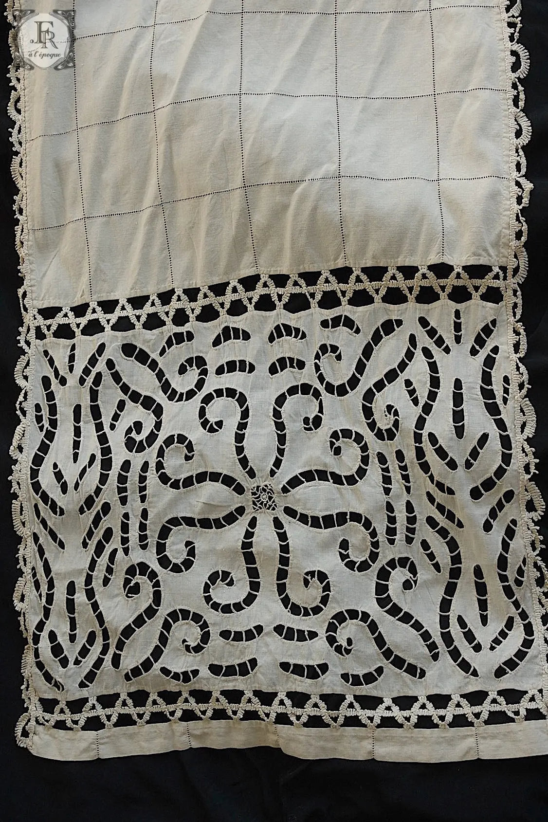 アンティークカーテン linge de maison  4枚セット .FR a l'epoque