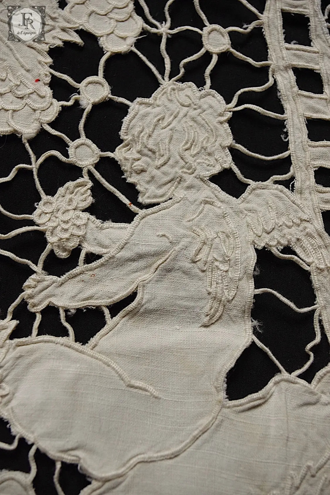 アンティークレースクロス linge de maison antique  .FR a l'epoque