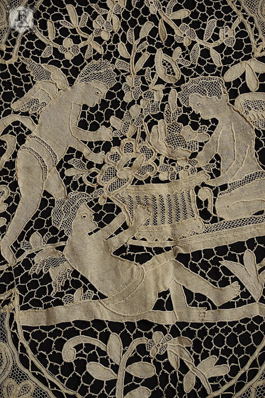 アンティークレースクロス linge de maison antique  .FR a l'epoque