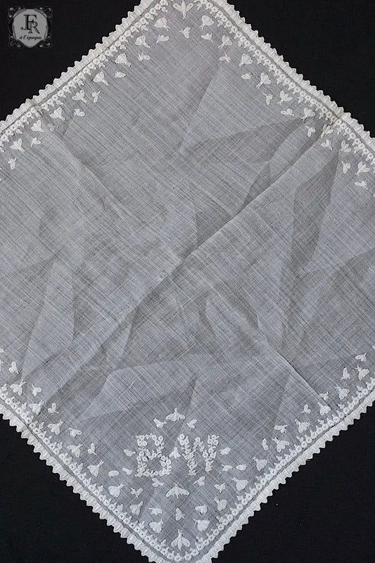 アンティークハンカチ mouchoir antique ミツバチ .FR a l'epoque