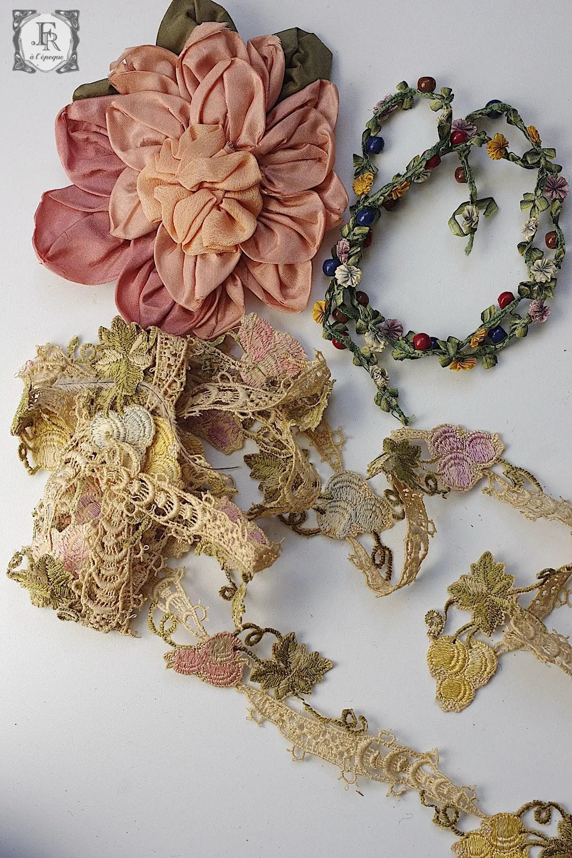 アンティークリボン ruban antique lot .FR a l'epoque