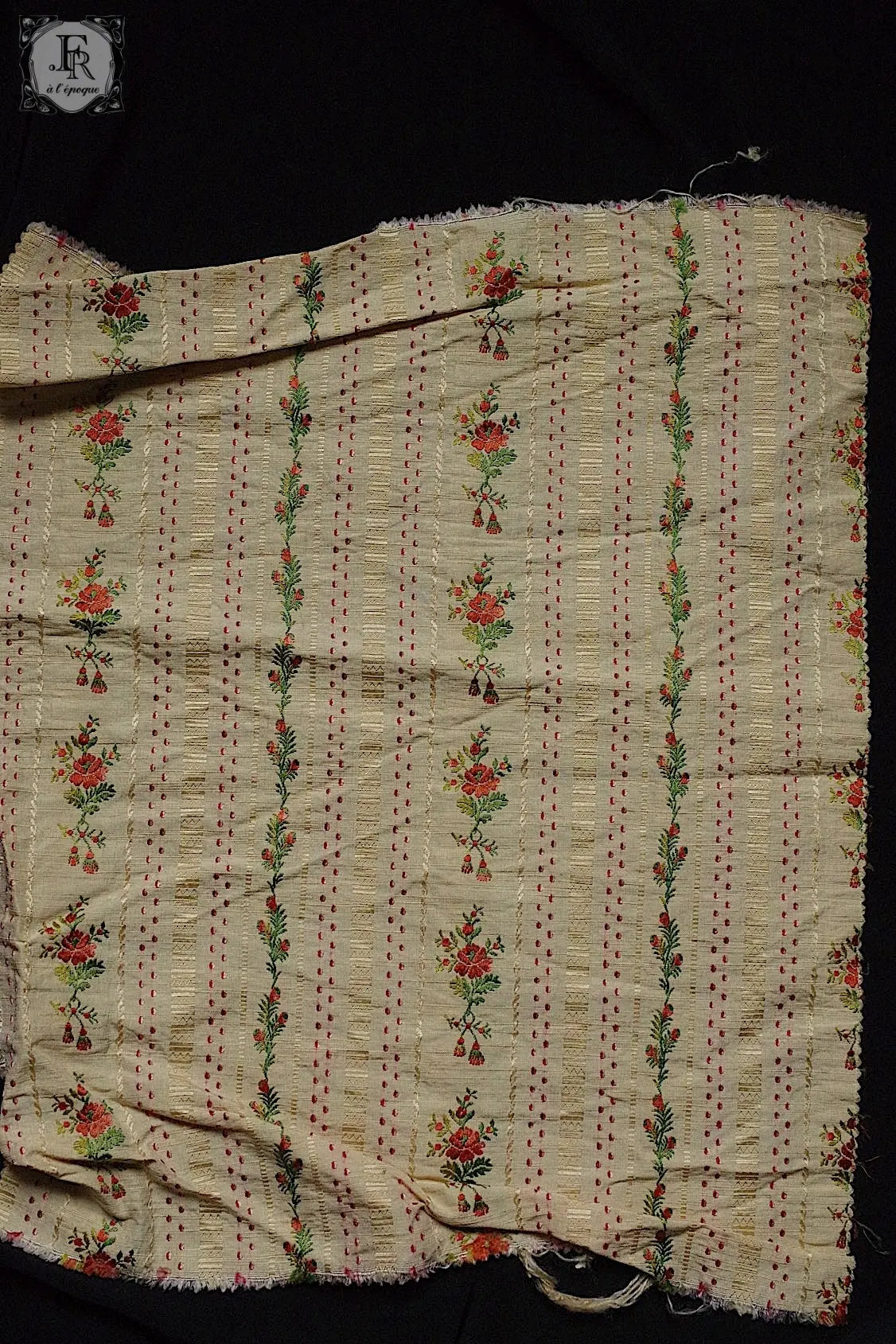 アンティーク生地 tissu antique ハギレ2種 .FR a l'epoque