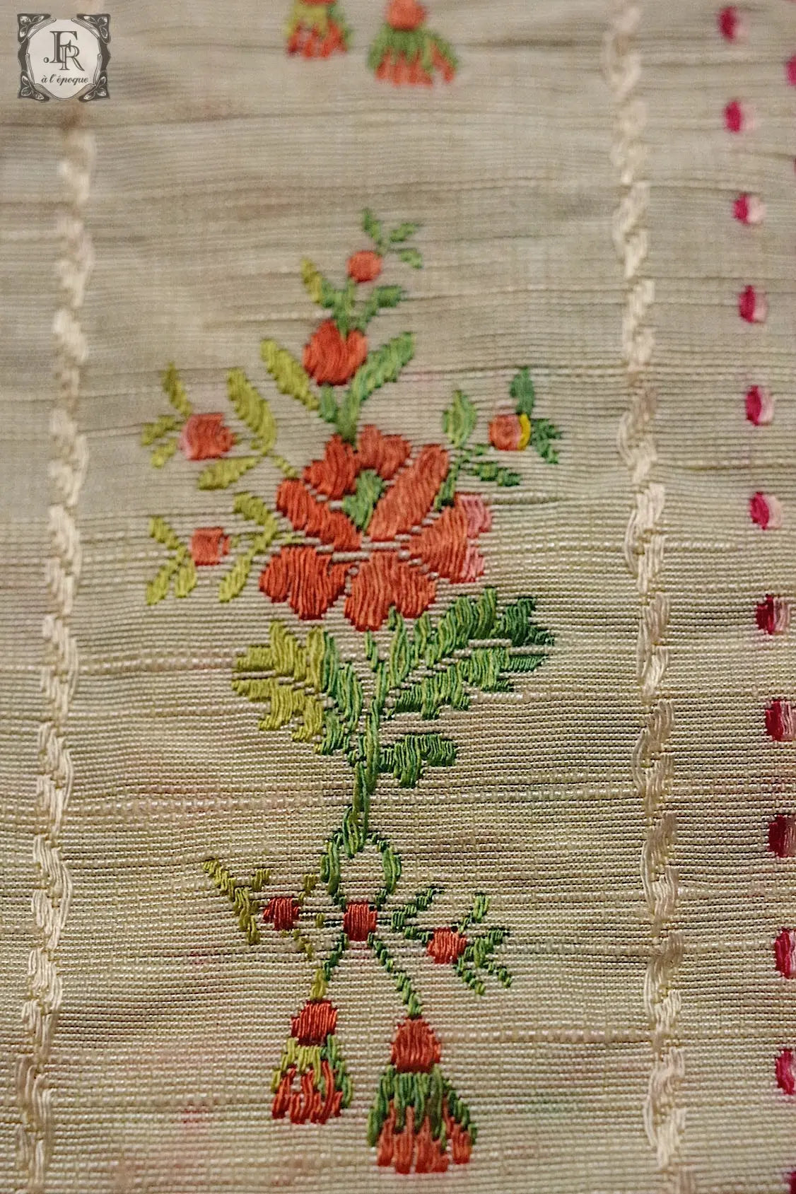 アンティーク生地 tissu antique ハギレ2種 .FR a l'epoque