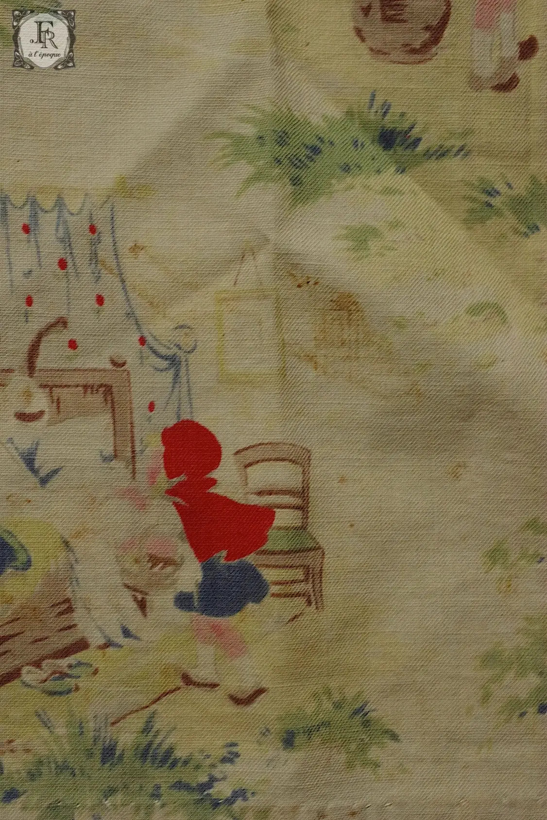 アンティーク生地  tissu antique 赤ずきんちゃん .FR a l'epoque