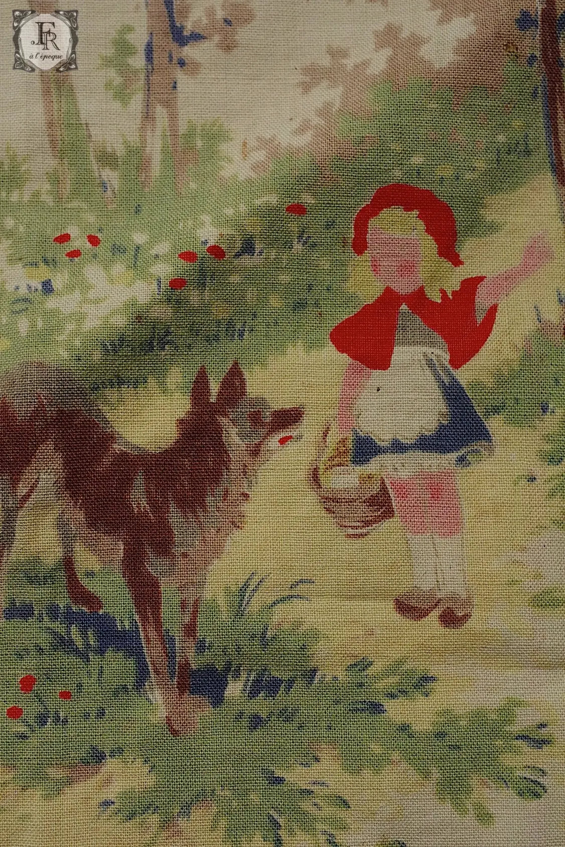 アンティーク生地  tissu antique 赤ずきんちゃん .FR a l'epoque