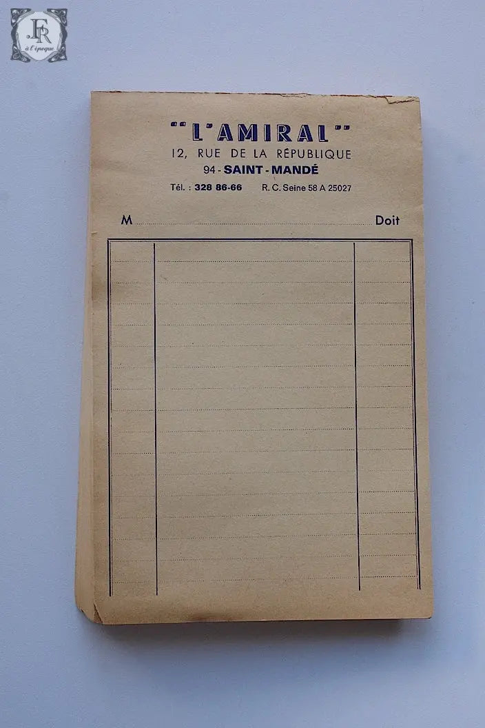 ヴィンテージ紙  vintage Carnet de Notes メモ .FR a l'epoque