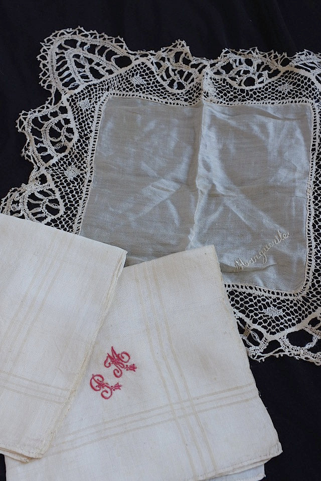 dentelle antique mouchoir アンティーク刺繍ハンカチセット 4