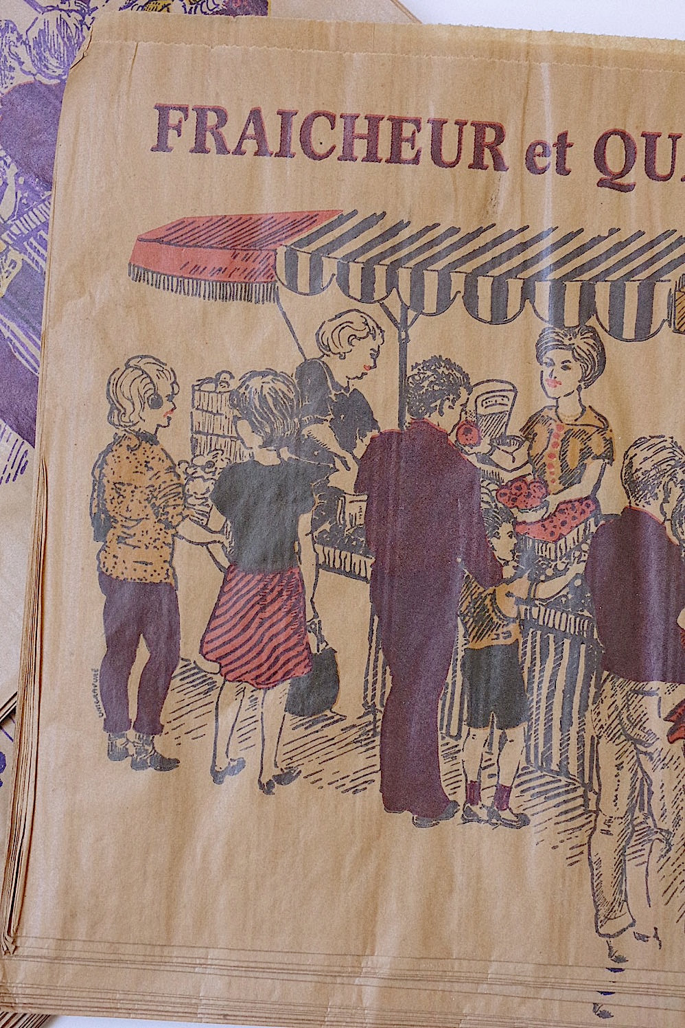 sac de legume vintage ヴィンテージ マルシェ紙袋 .FR a l'epoque