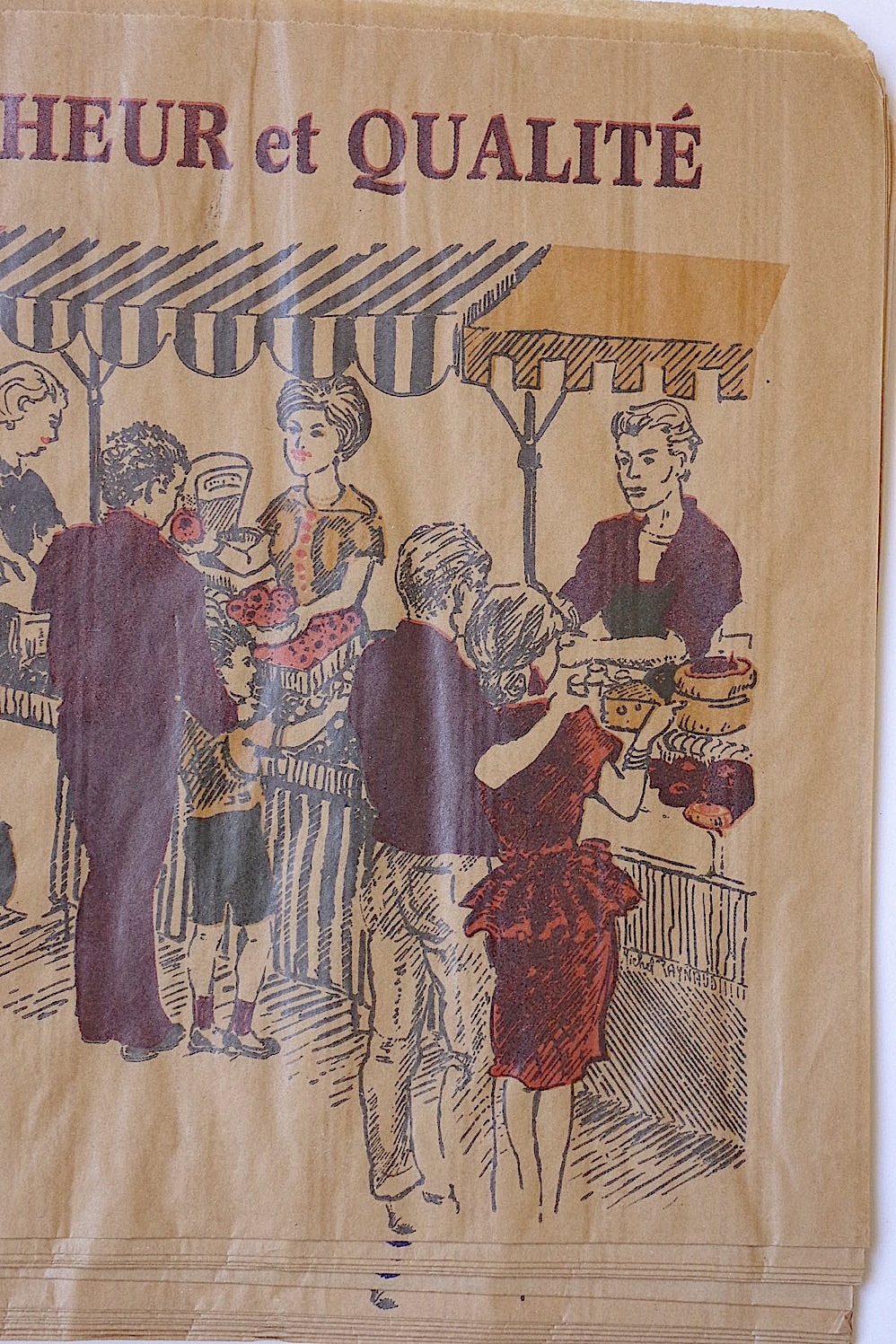 sac de legume vintage ヴィンテージ マルシェ紙袋 .FR a l'epoque