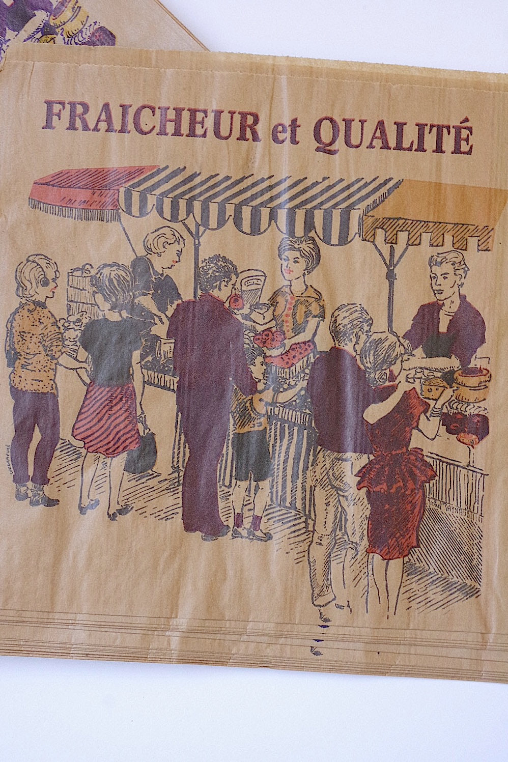 sac de legume vintage ヴィンテージ マルシェ紙袋 .FR a l'epoque