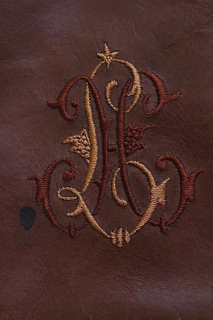 pochette antique アンティーク革製巾着 .FR a l'epoque