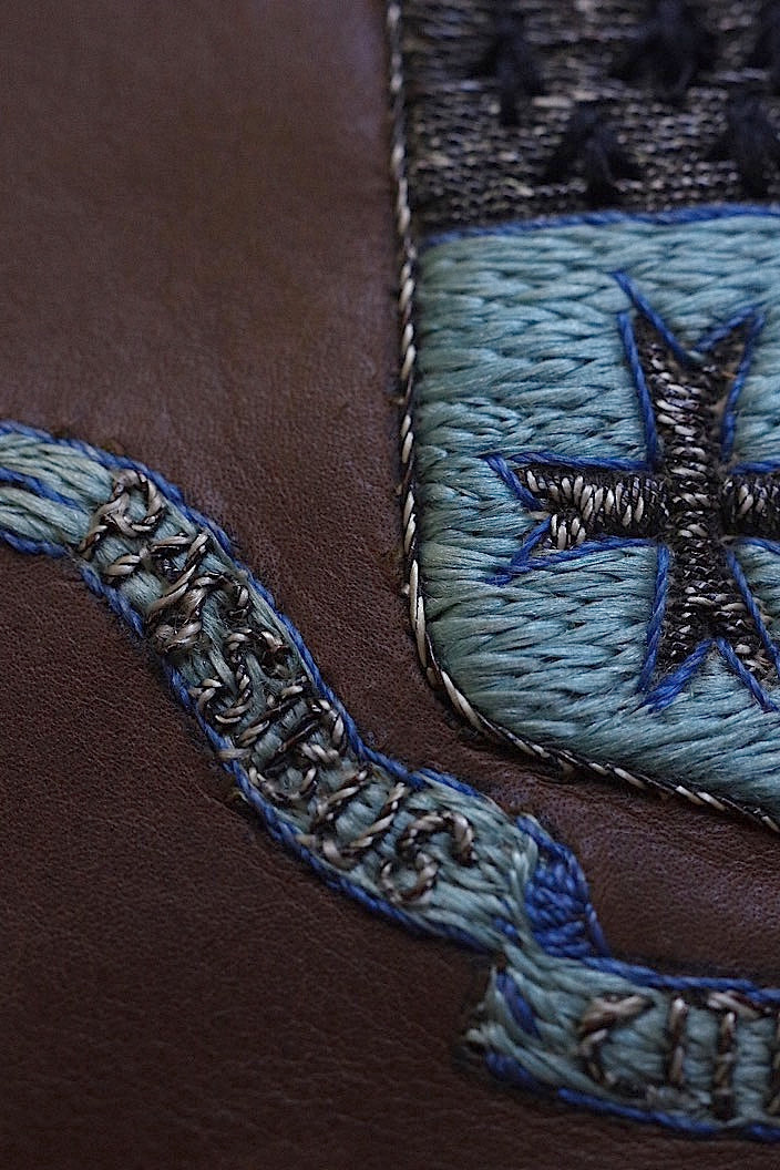 pochette antique アンティーク革製巾着 .FR a l'epoque