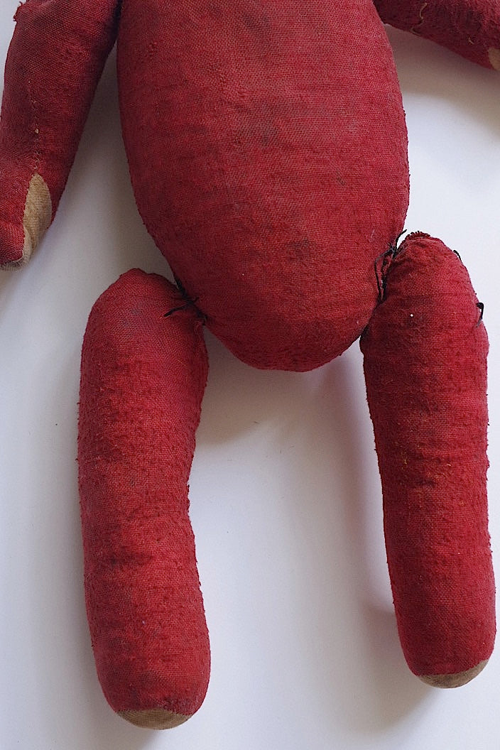 peluche antique アンティーク くま nounours 赤 .FR a l'epoque