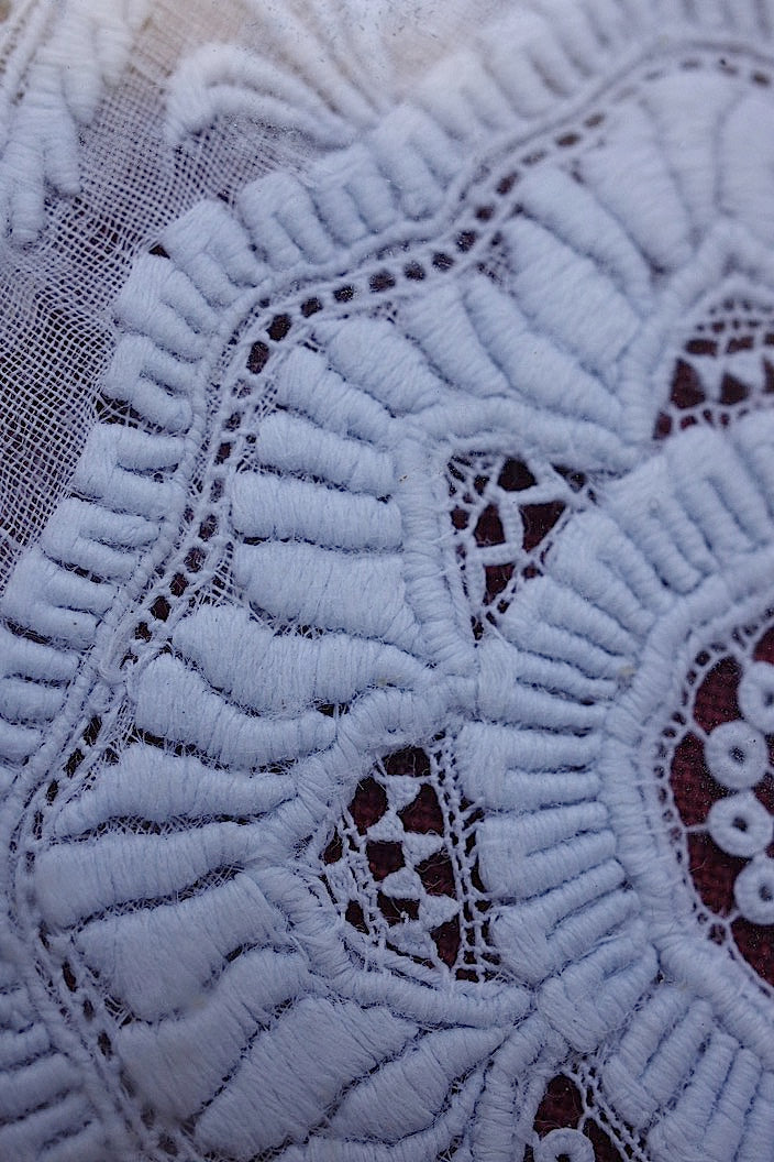 cadre dentelle ancienne antique アンティーク刺繍額6