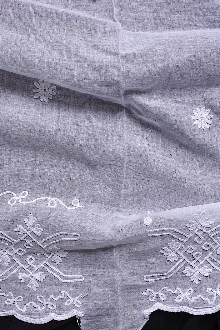 linge de maison antique アンティークステッチ刺繍生地 カーテン コーネリー