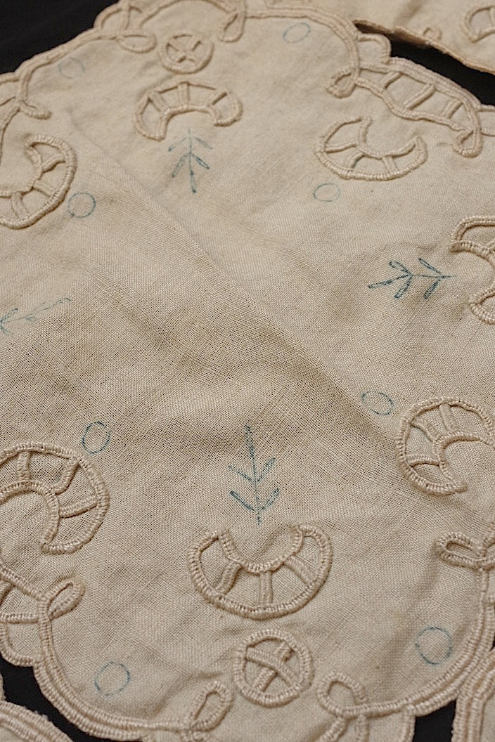 dentelle antique antique lace linen embroidery 6 pieces