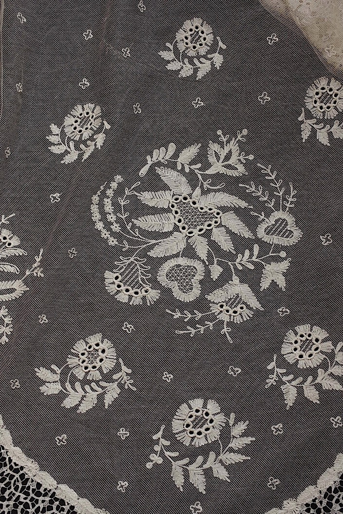 dentelle antique アンティークレース チュール生地 492cm .FR a l'epoque