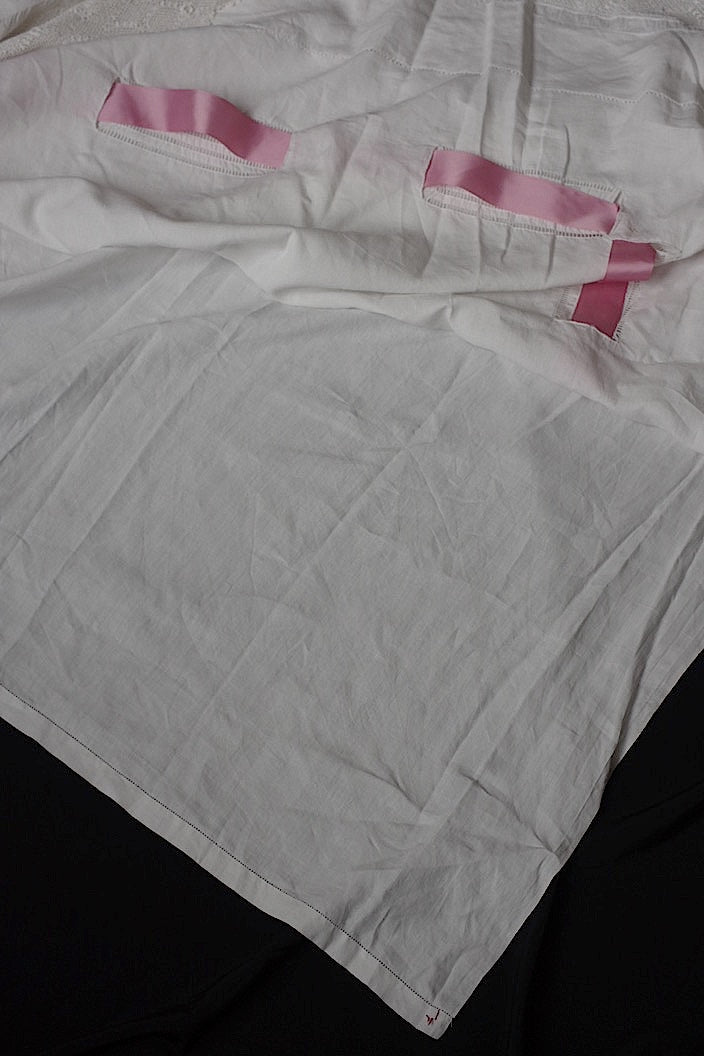 dessus de lit ancien antique bed cover lace