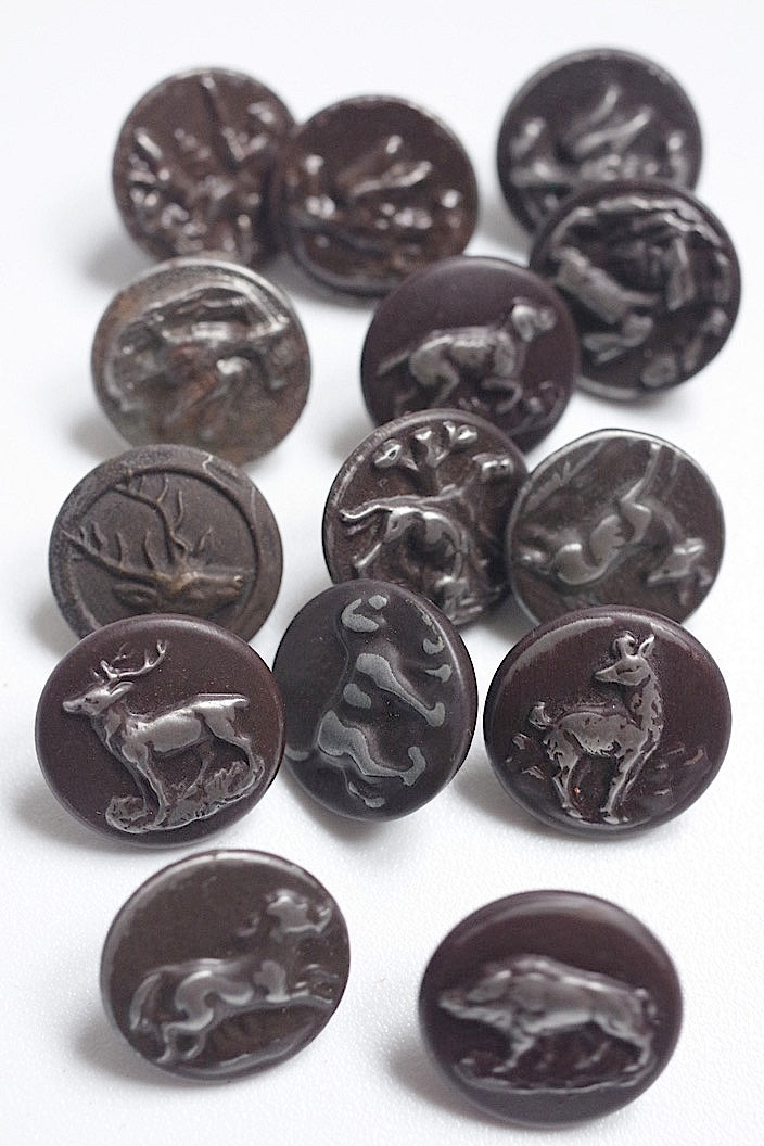 bouttons vintage  ヴィンテージ ハンターボタンlot3 .FR a l'epoque