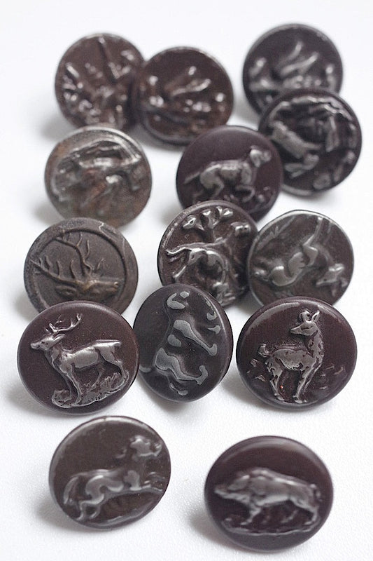 bouttons vintage ヴィンテージ ハンターボタンlot3 .FR a l'epoque