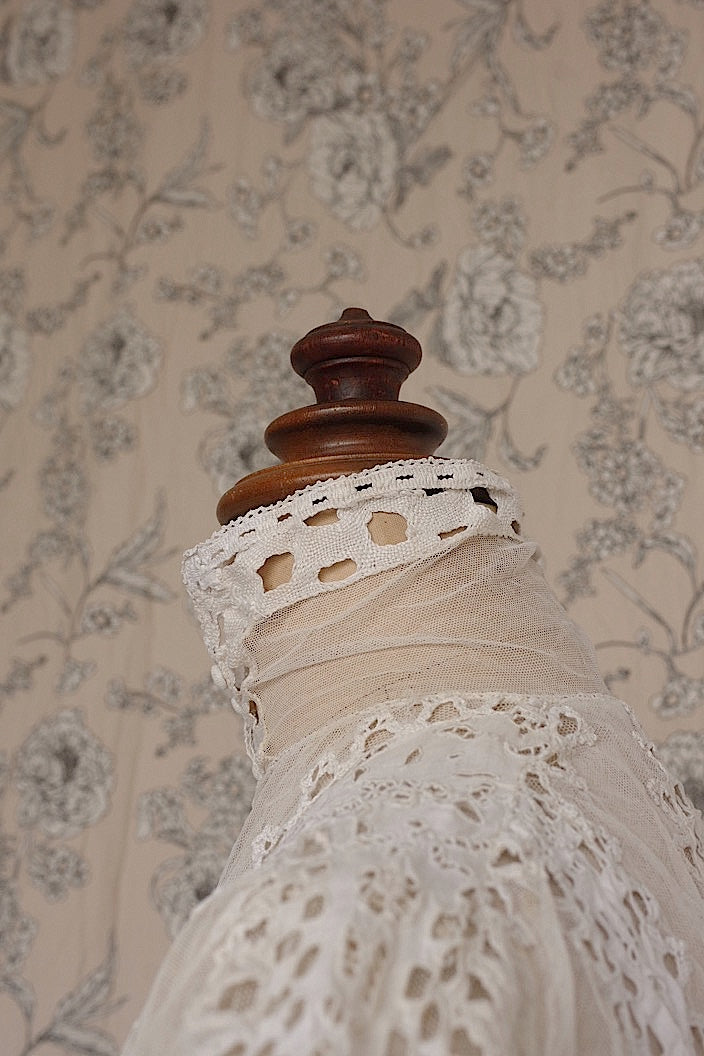 vêtement antique アンティークカットワークレースブラウス