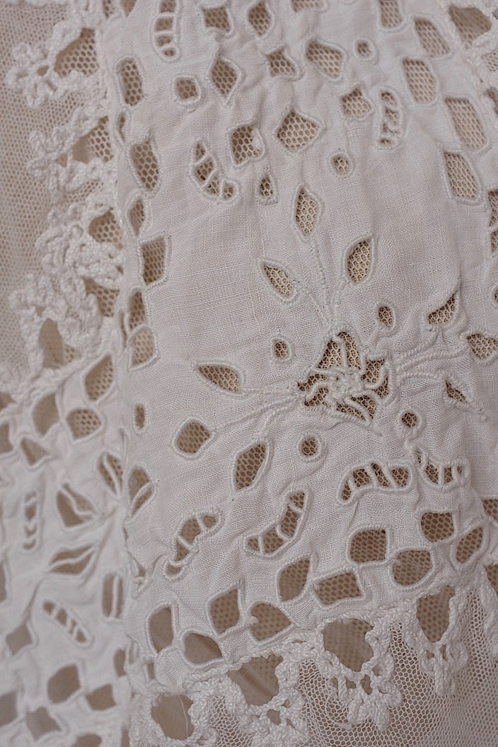 vêtement antique アンティークカットワークレースブラウス