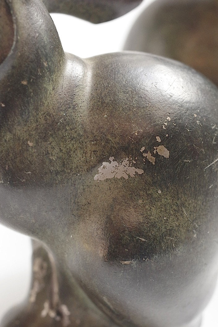 sculpture antique アンティークうさぎ ペア .FR a l'epoque