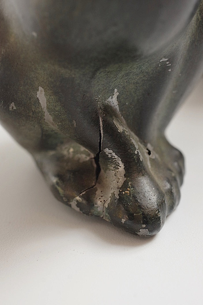 sculpture antique アンティークうさぎ ペア .FR a l'epoque