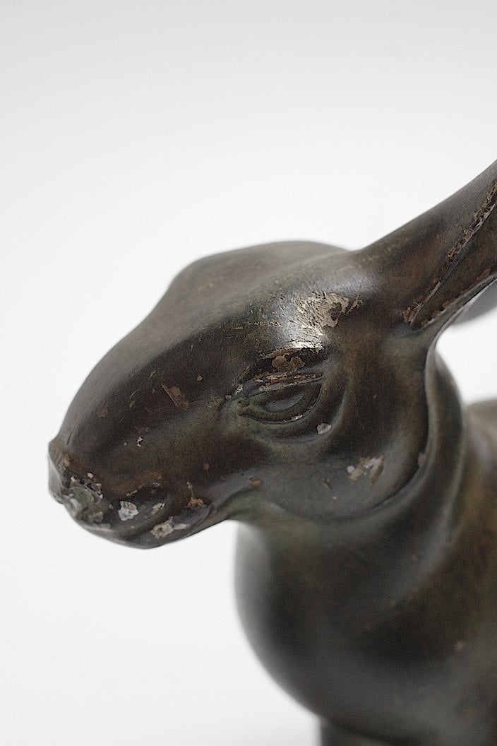 sculpture antique アンティークうさぎ ペア .FR a l'epoque