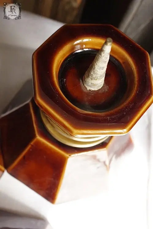 plque-cierges アンティーク雑貨 大ろうそくたて 焼き物 .FR A Ll'EPOQUE