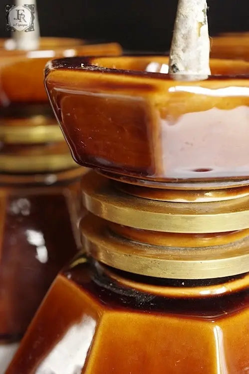 plque-cierges アンティーク雑貨 大ろうそくたて 焼き物 .FR A Ll'EPOQUE