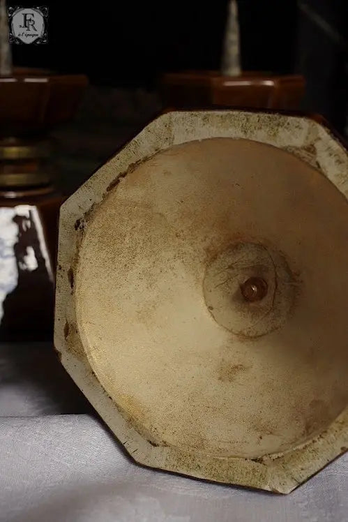 plque-cierges アンティーク雑貨 大ろうそくたて 焼き物 .FR A Ll'EPOQUE