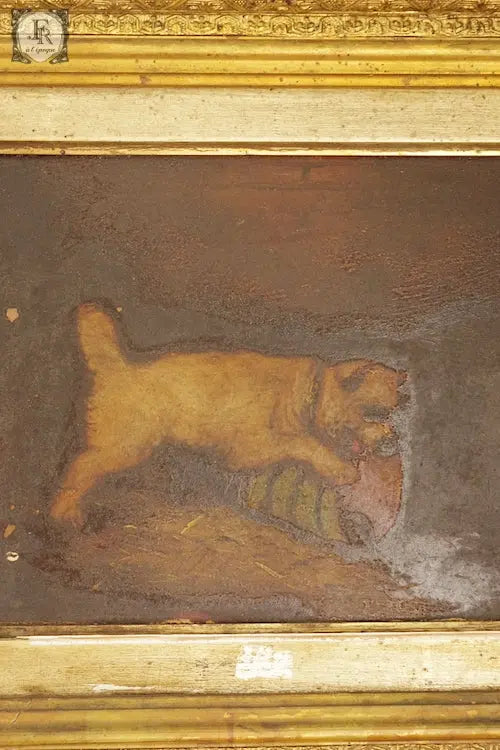 tableau anrique アンティーク絵画 子犬 .FR A Ll'EPOQUE