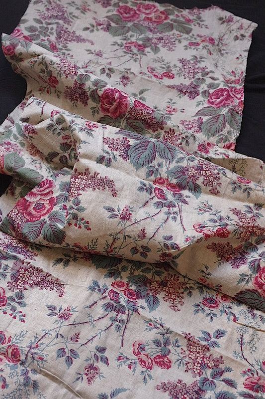 tissu antique antique fabric hagire floral pattern 4-2