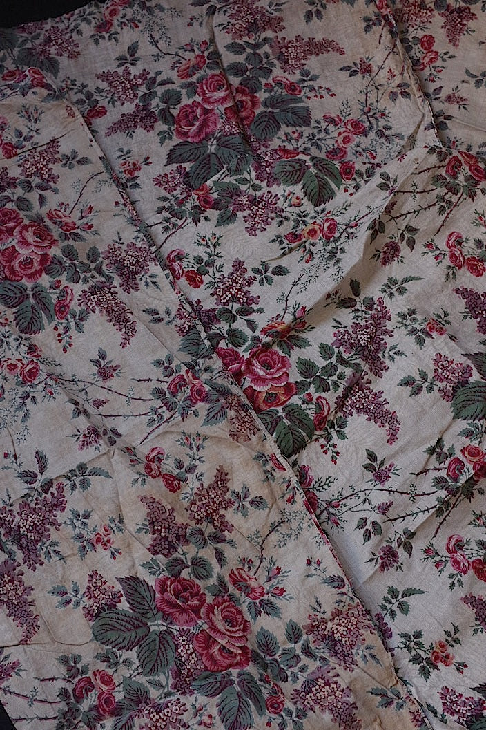 tissu antique antique fabric hagire floral pattern 4-4