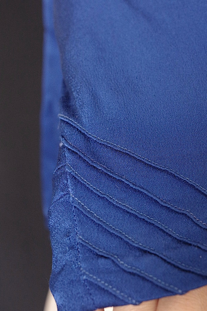 vêtement vintage　ヴィンテージブラウス　ブルー .FR a l'epoque