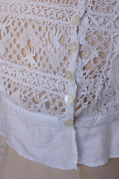 vêtement antique アンティークブラウス　ボビンレース　2 .FR a l'epoque