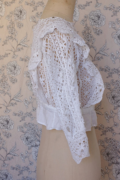 vêtement antique アンティークブラウス　ボビンレース　2 .FR a l'epoque