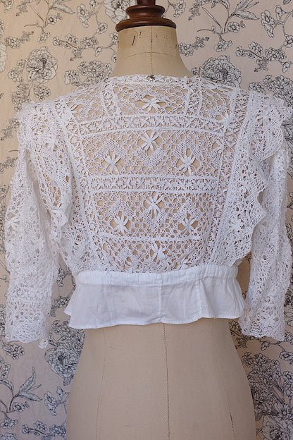 vêtement antique アンティークブラウス　ボビンレース　2 .FR a l'epoque