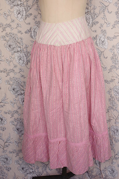 vêtement antique アンティークスカート　ピンクストライプ .FR a l'epoque