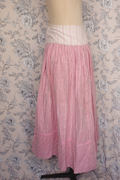 vêtement antique アンティークスカート　ピンクストライプ .FR a l'epoque