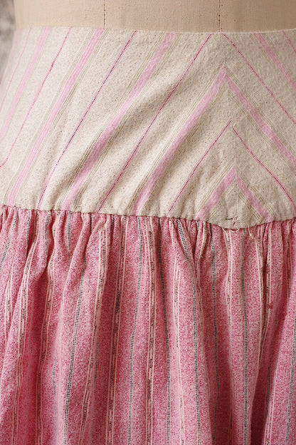 vêtement antique アンティークスカート　ピンクストライプ .FR a l'epoque