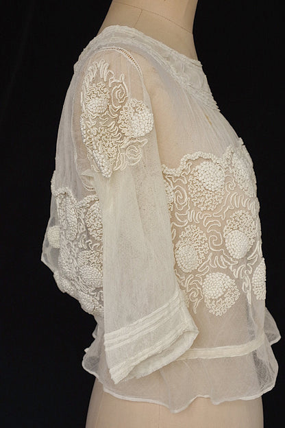 vêtement antique アンティークコットンブラウス5 .FR a l'epoque